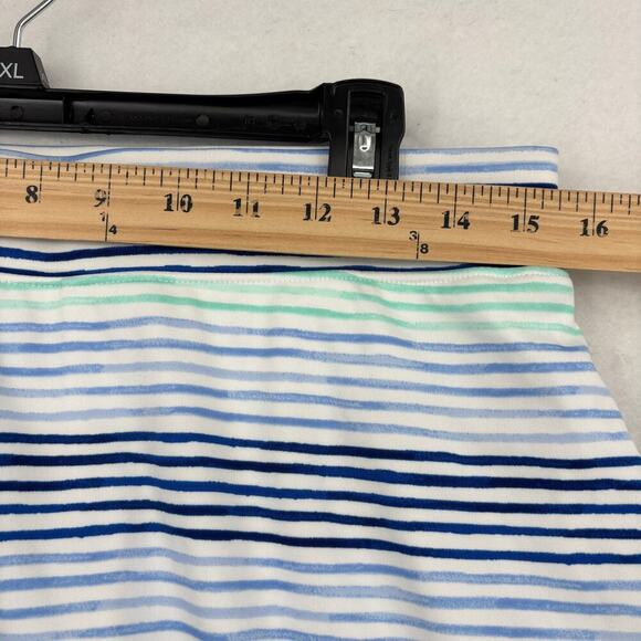 Izod Womens Golf Skort Size M White Blue Multi Stripe Stretch Pull On Pocket - Picture 9 of 12